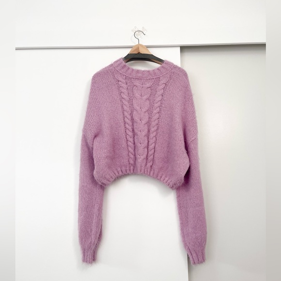 SOLD NWOT Free People Willow Cardi Cropped Wool Blend Winter Cardigan Sweater XL - Picture 5 of 8